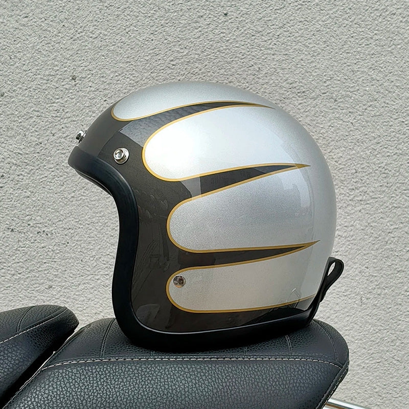 Casque de Moto Vintage Sécurisé - Léger et Confortable pour Longues Balades