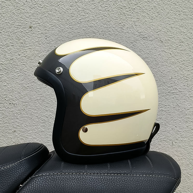 Casque de Moto Vintage Sécurisé - Léger et Confortable pour Longues Balades
