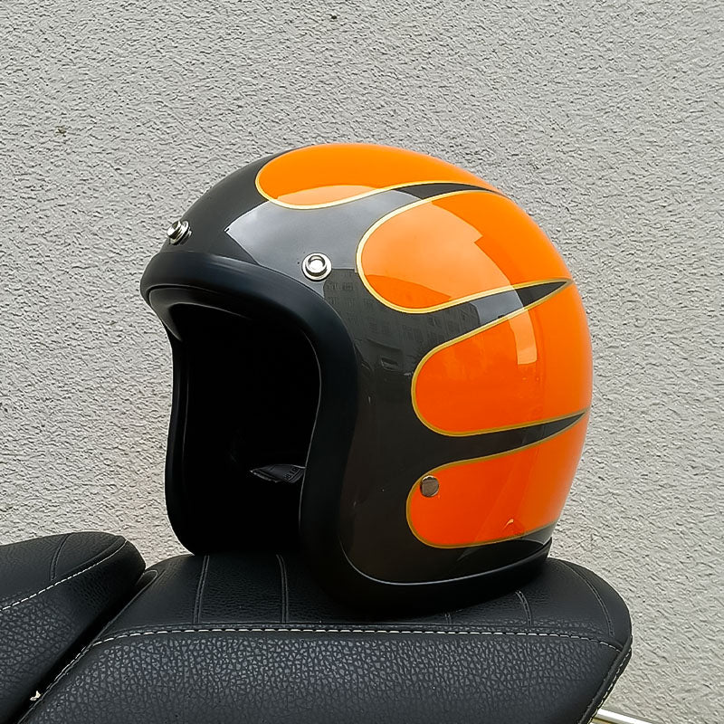 Casque de Moto Vintage Sécurisé - Léger et Confortable pour Longues Balades