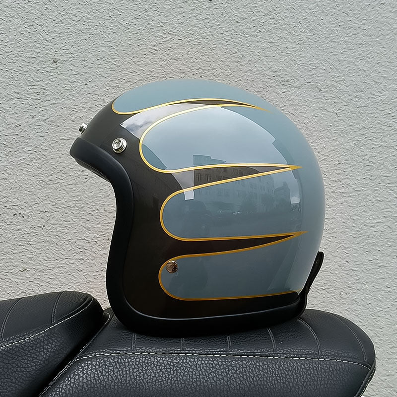 Casque de Moto Vintage Sécurisé - Léger et Confortable pour Longues Balades
