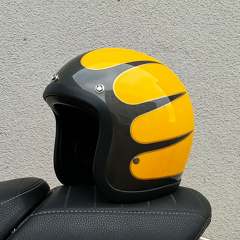 Casque de Moto Vintage Sécurisé - Léger et Confortable pour Longues Balades