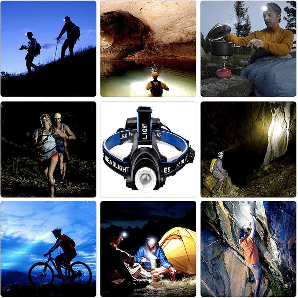 Lampe Frontale LED Étanche - Luminosité Élevée et Rechargeable