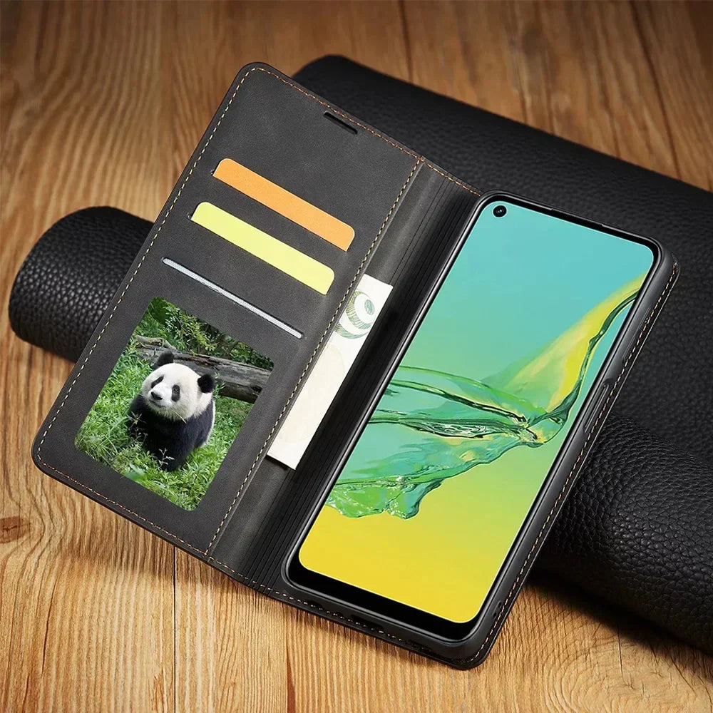 Étui en Cuir Magnétique pour Smartphone - Protection Élégante et Durable
