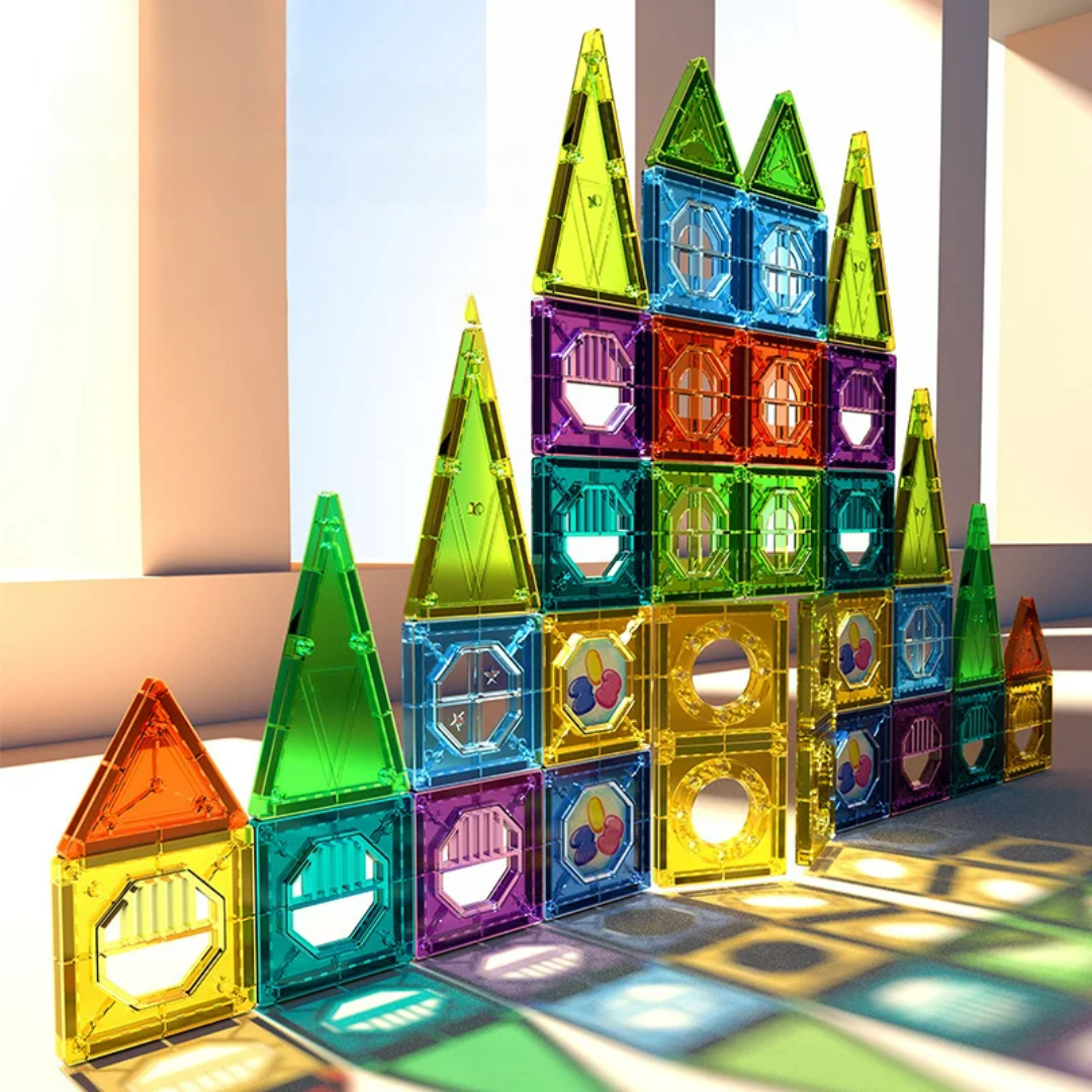 Blocs de Construction Magnétiques LED - Jouet Éducatif de 69 Pièces