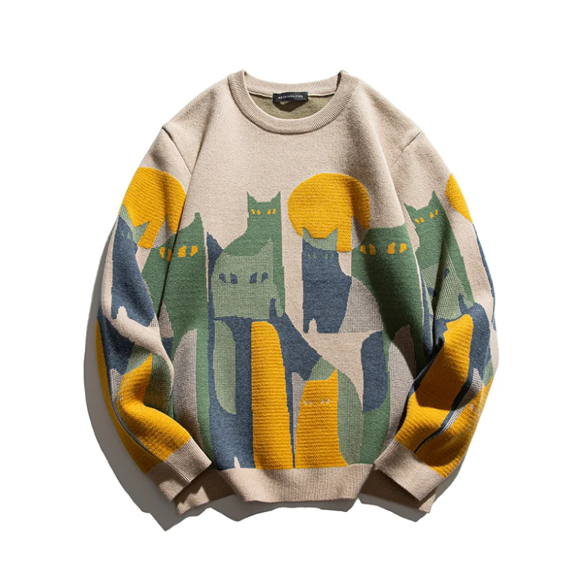 Pull à Thème de Chat Douillet - Design Amusant et Confortable