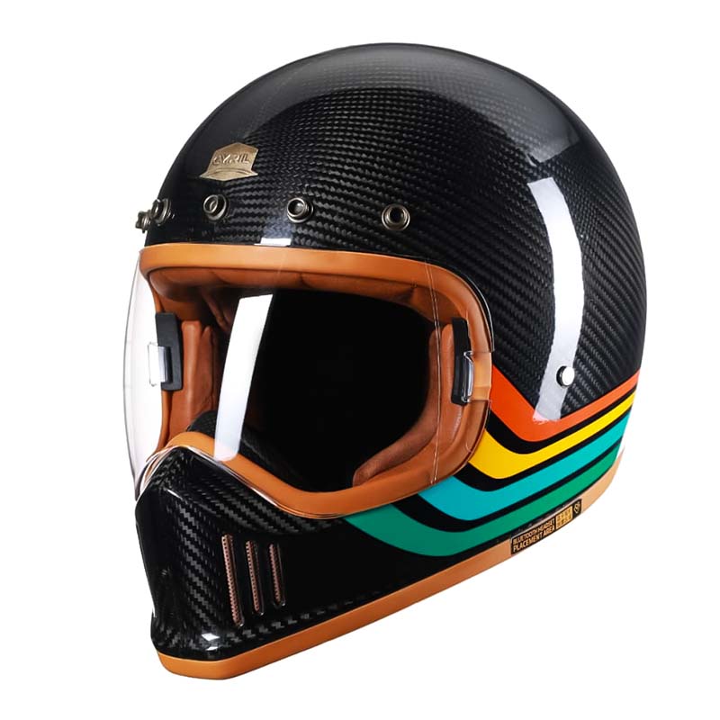 Casque de Moto en Fibre de Carbone - Protection Légère et Confort Supérieur