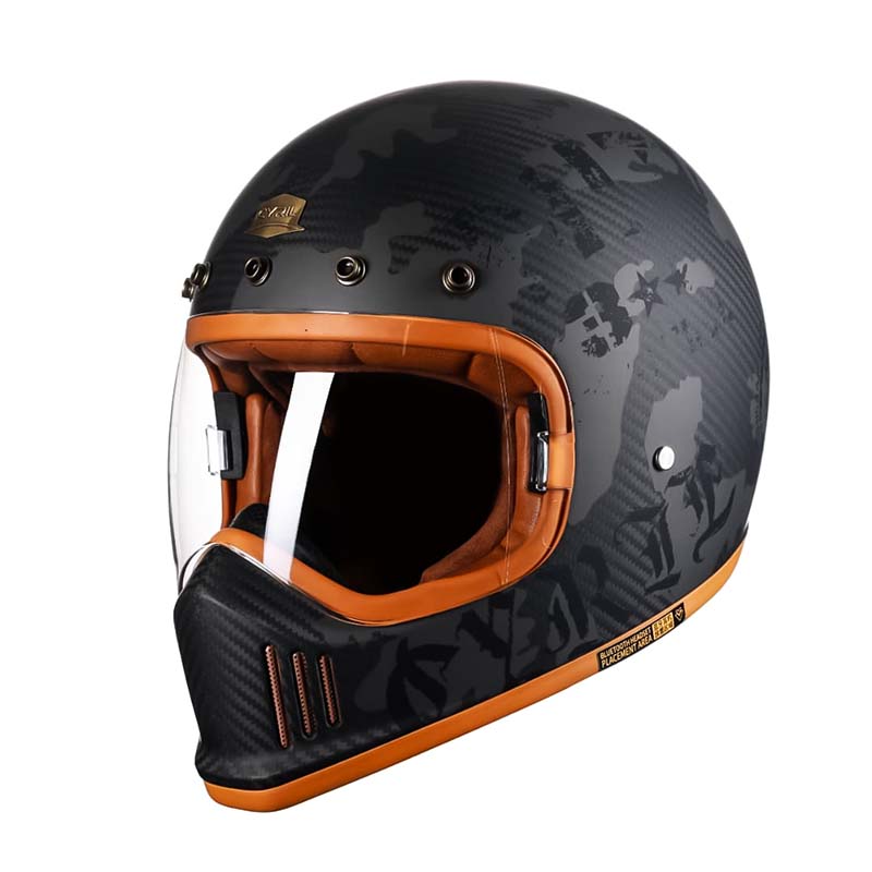 Casque de Moto Intégral en Fibre de Carbone - Ultra-Léger et Approuvé DOT/ECE