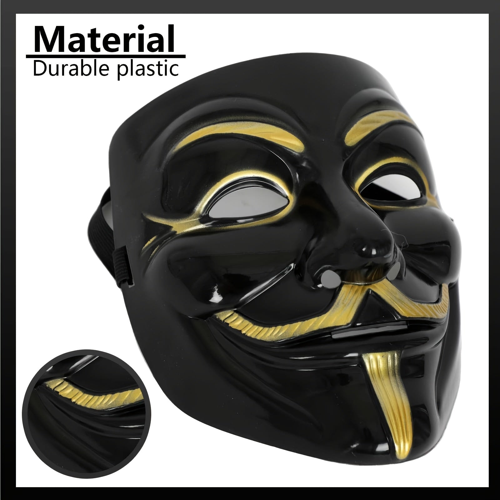 Masque de Halloween en Plastique - Look Dramatique et Glamour
