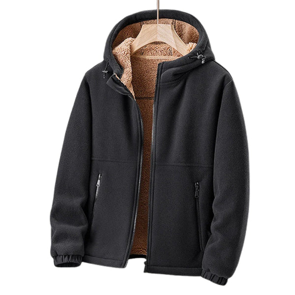 Veste à Capuche Doublée Sherpa - Confort et Chaleur pour Hommes