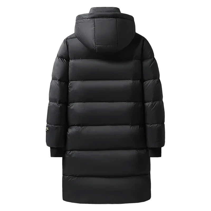 Manteau d'hiver Long en Nylon - Isolation en Duvet et Style Élégant