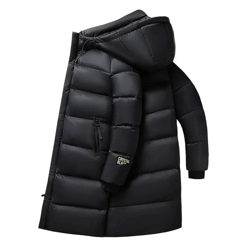Manteau d'hiver Long en Nylon - Isolation en Duvet et Style Élégant