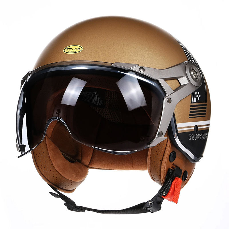 Casque de Moto Vintage Léger - Confort et Sécurité Optimale