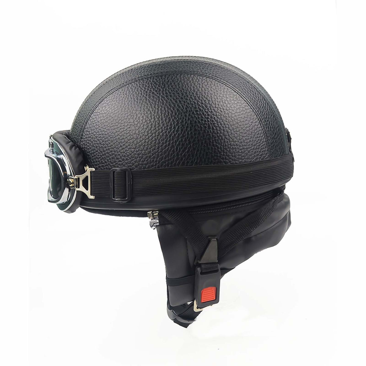 Casque de Moto Rétro Demi - Finition Brillante et Look Vintage