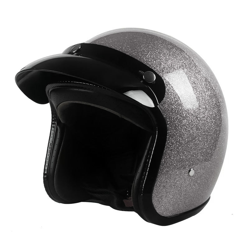 Casque Ouvert Léger Certifié DOT - Confort et Sécurité en Fibre de Verre