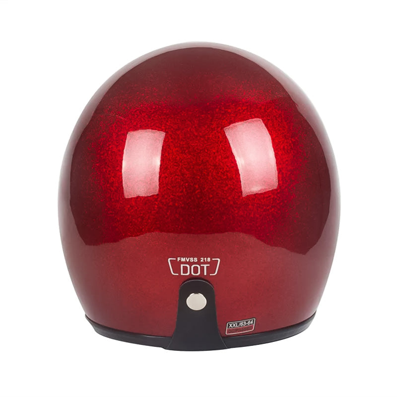 Casque Ouvert Léger Certifié DOT - Confort et Sécurité en Fibre de Verre