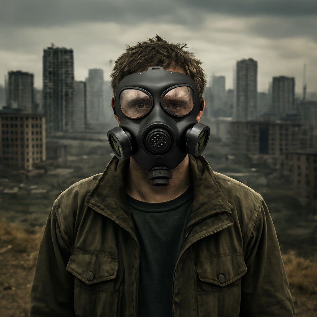 Masque à Gaz Tactique Halloween - Look Post-Apocalyptique Léger et Durable