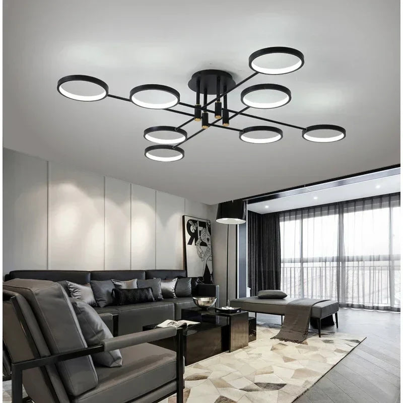 Lustre LED Moderne Économe en Énergie - Design Contemporain et Suspension Réglable