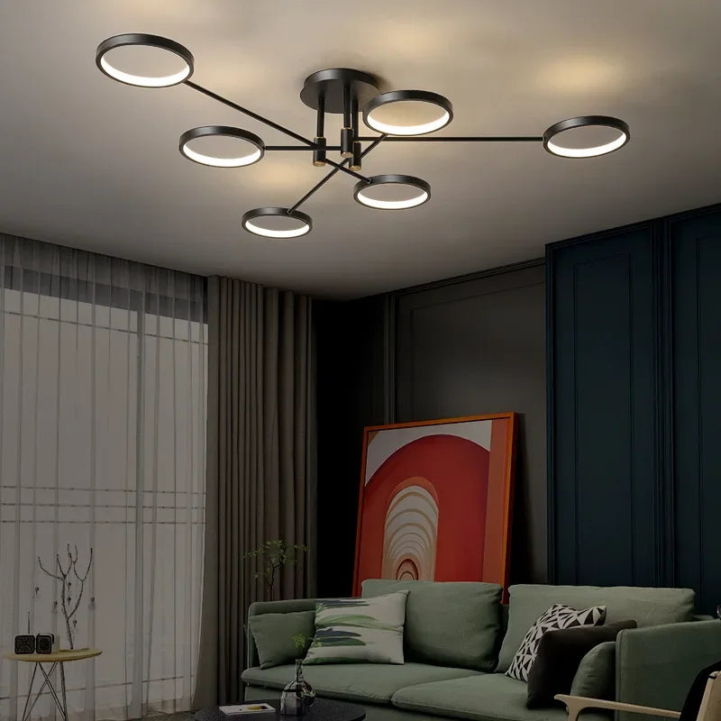Lustre LED Moderne Économe en Énergie - Design Contemporain et Suspension Réglable