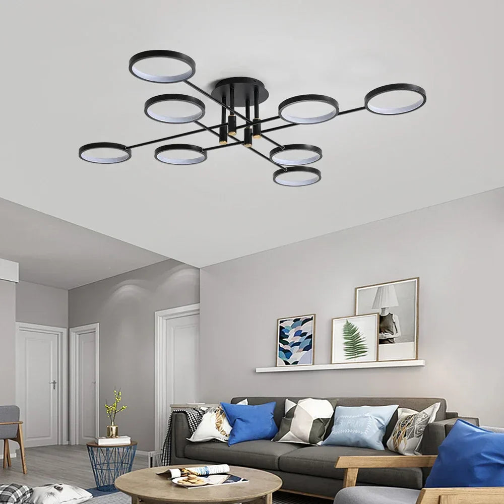 Lustre LED Moderne Économe en Énergie - Design Contemporain et Suspension Réglable