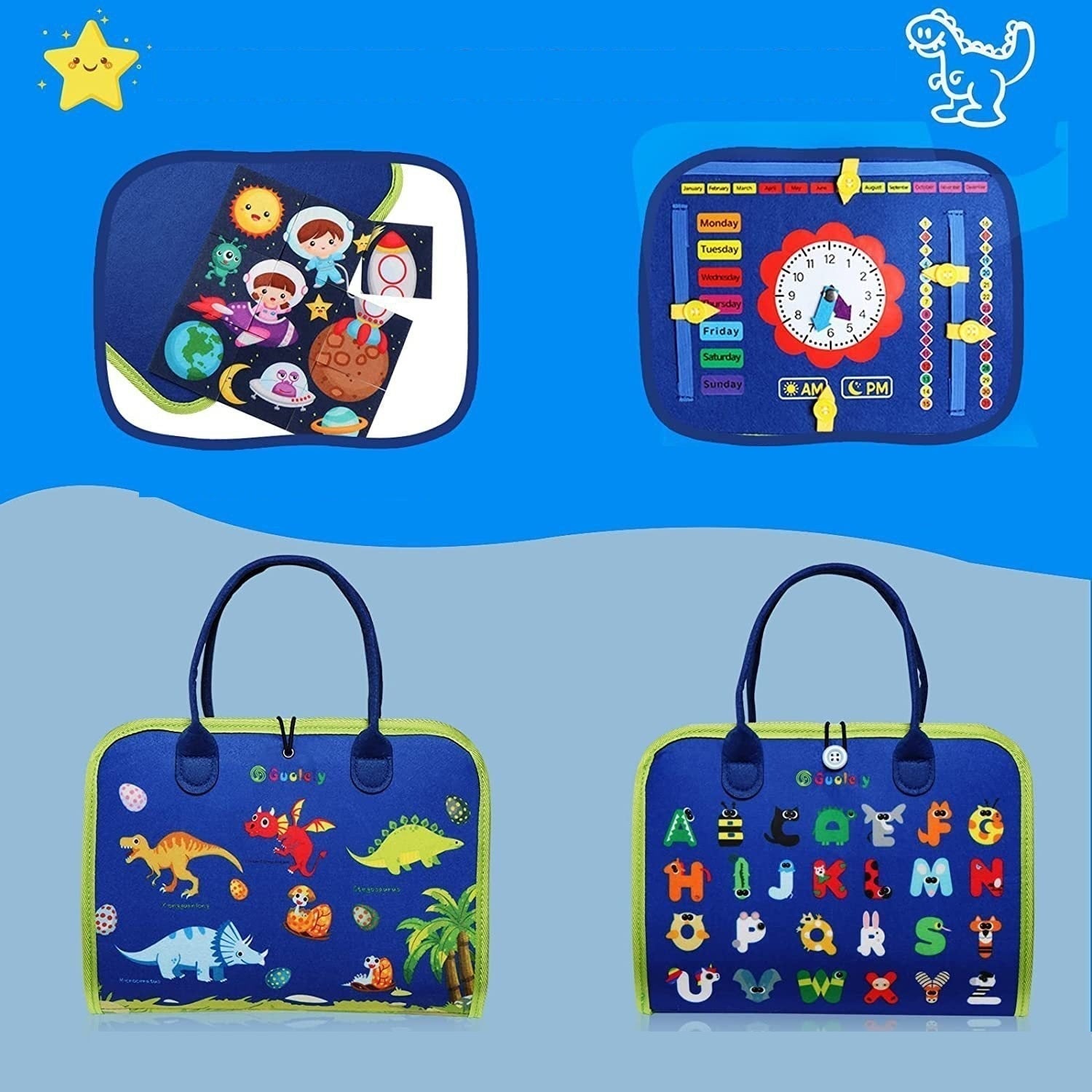 Livre Éducatif Montessori pour Enfants - Outil d'Apprentissage Interactif en Feutre