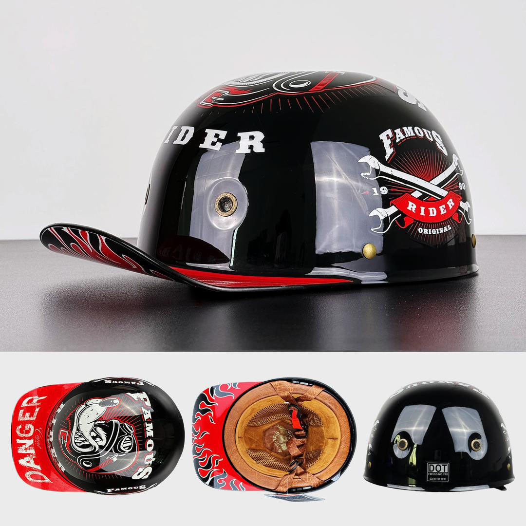 Casque de Moto Baseball Certifié - Style Élégant et Sécurité Optimale