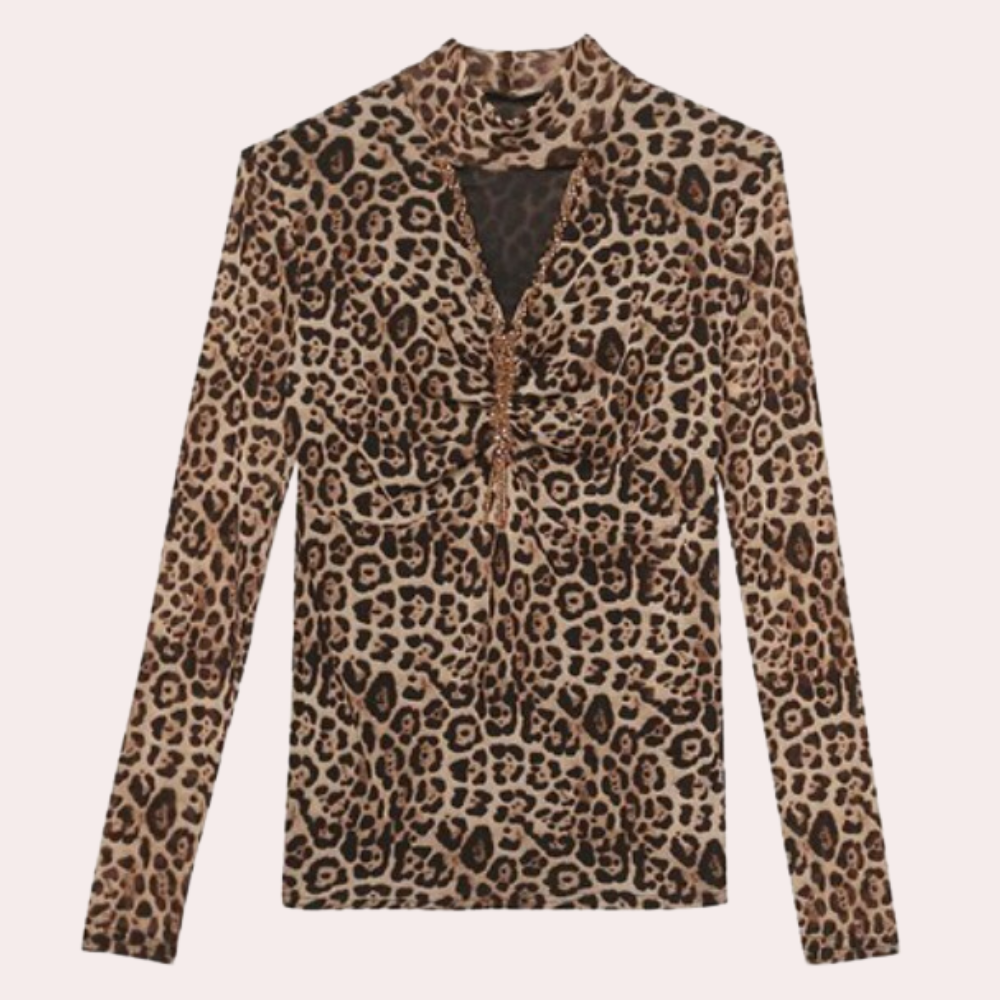 Haut Léopard Élégant pour Femmes - Style Polyvalent et Confortable