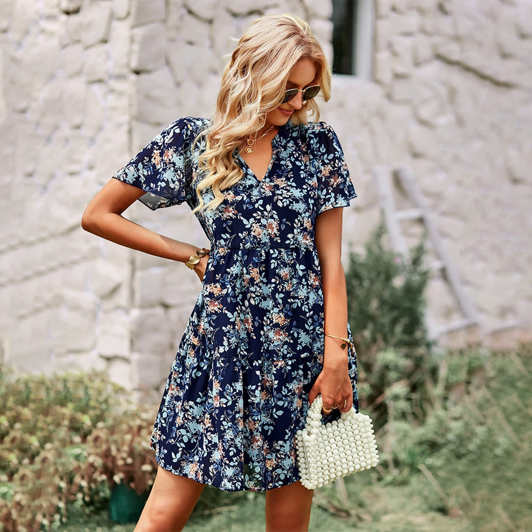 Robe Mini Florale d'Été - Confort et Style pour Toutes Occasions