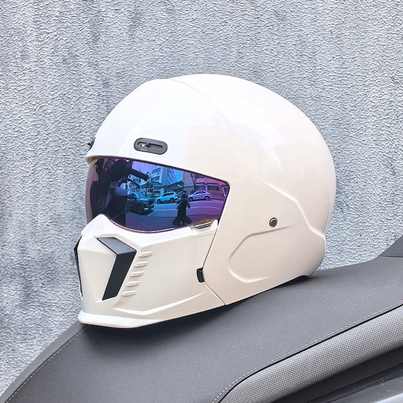Casque de Moto Rétro Intégral - Homologué DOT et ECE, Confort Optimal
