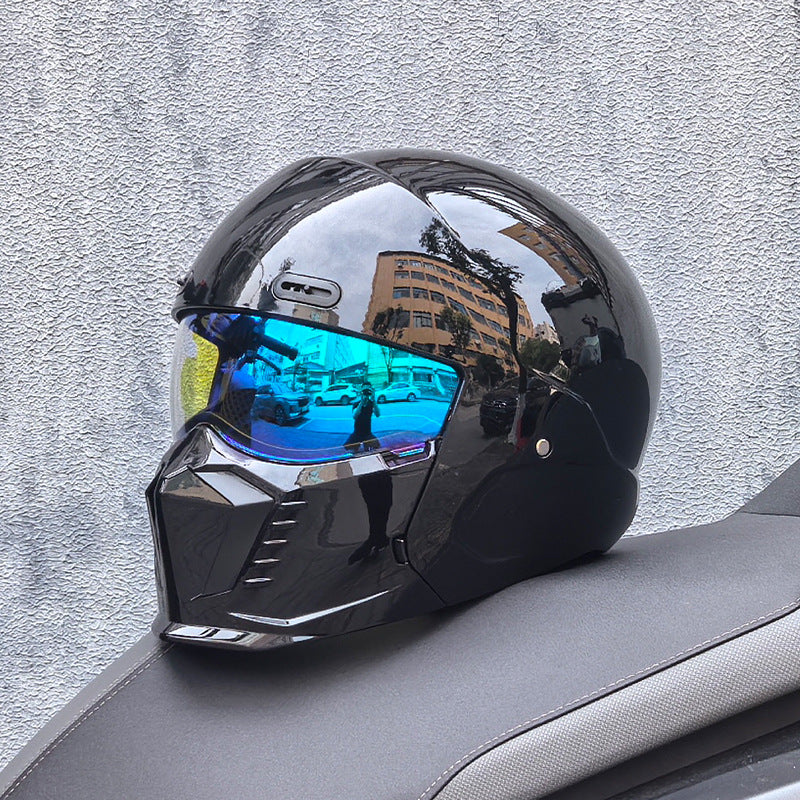 Casque de Moto Rétro Intégral - Homologué DOT et ECE, Confort Optimal