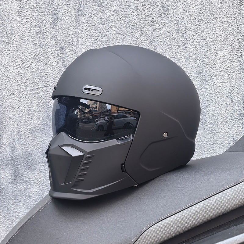 Casque de Moto Rétro Intégral - Homologué DOT et ECE, Confort Optimal