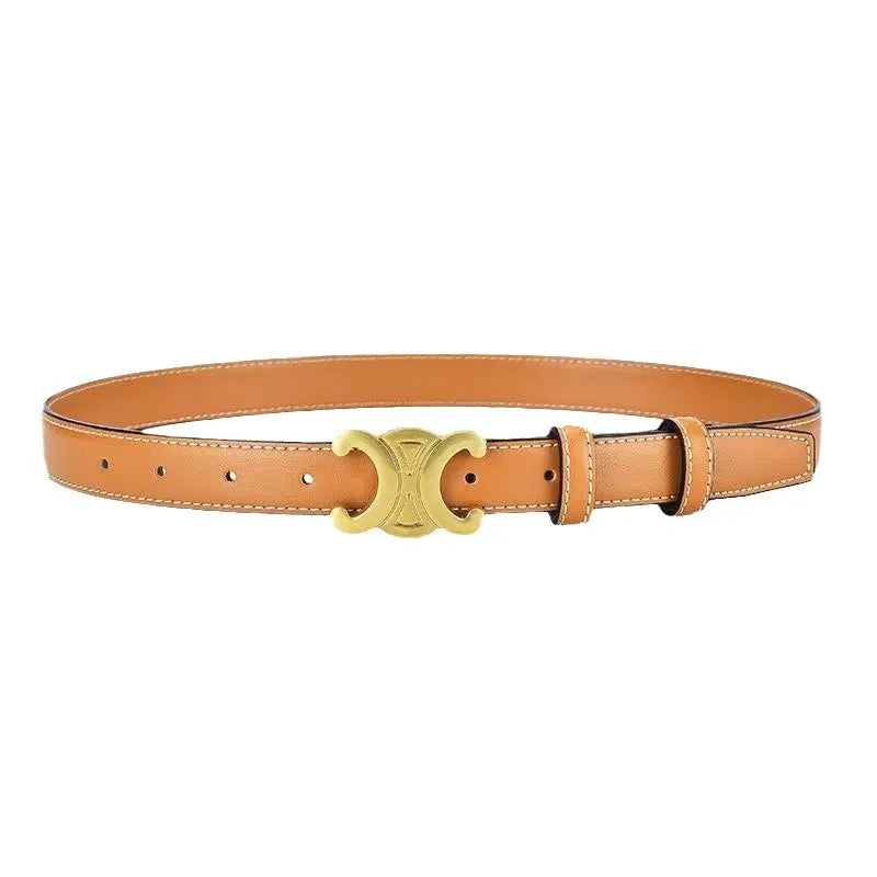 Ceinture en Cuir Noir avec Boucle Dorée - Élégance et Polyvalence pour Toutes les Occasions