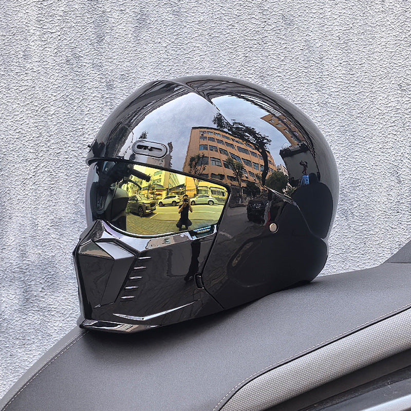 Casque de Moto Rétro Intégral - Homologué DOT et ECE, Confort Optimal