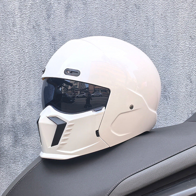 Casque de Moto Rétro Intégral - Homologué DOT et ECE, Confort Optimal