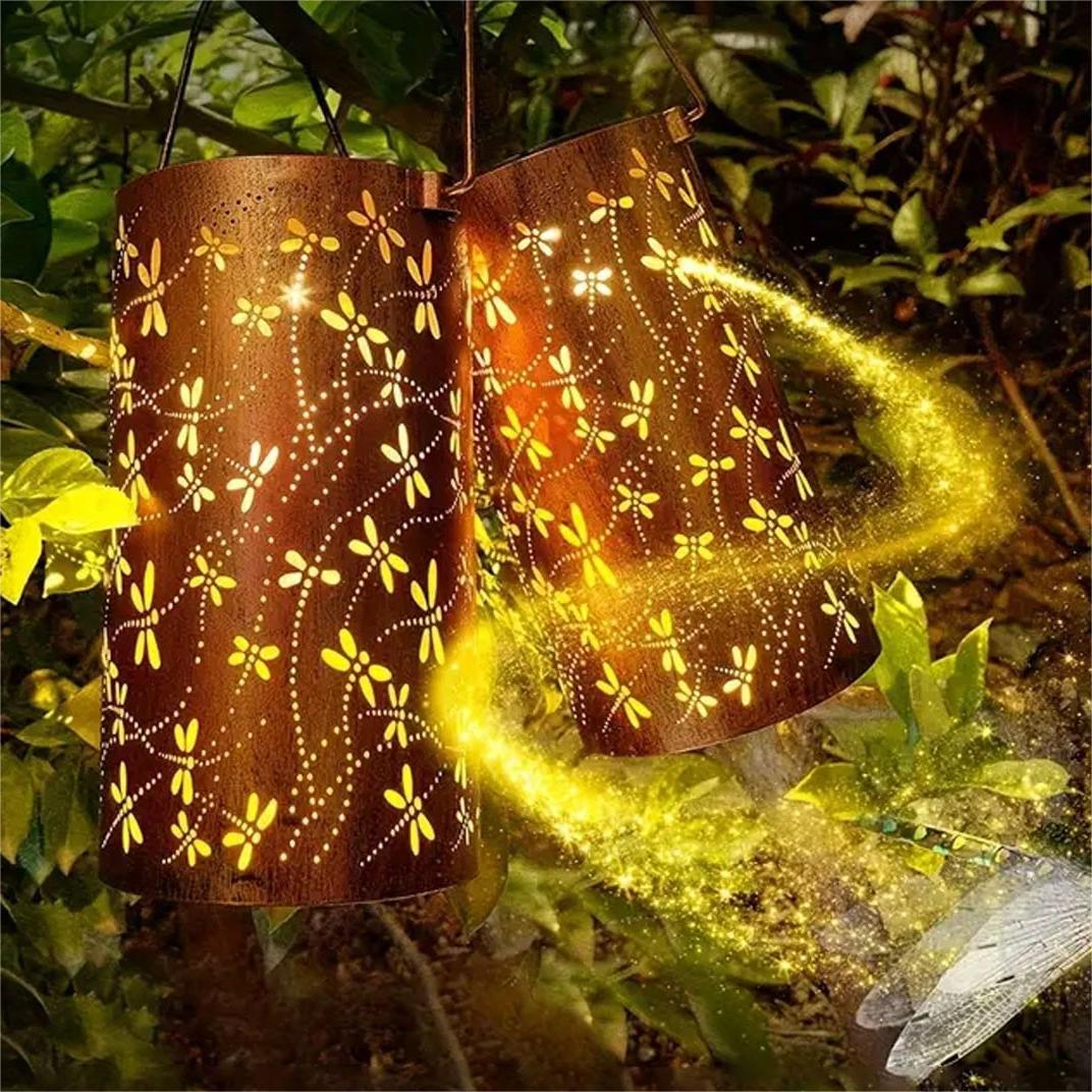 Lanterne Solaire Libellule pour Jardin - Éclairage Magique et Atmosphérique