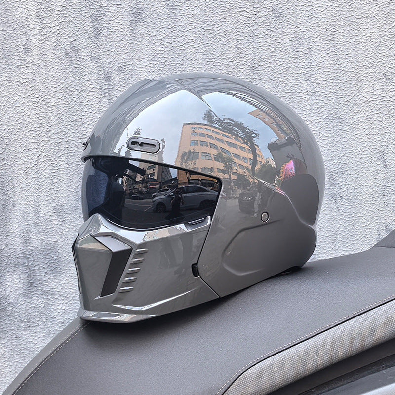 Casque de Moto Rétro Intégral - Homologué DOT et ECE, Confort Optimal