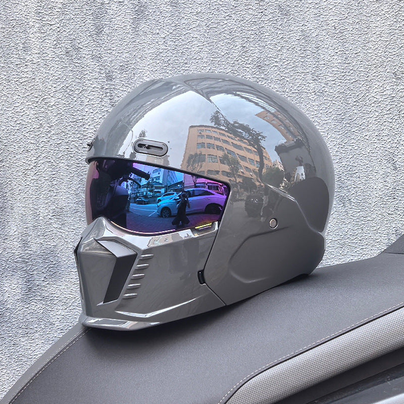 Casque de Moto Rétro Intégral - Homologué DOT et ECE, Confort Optimal