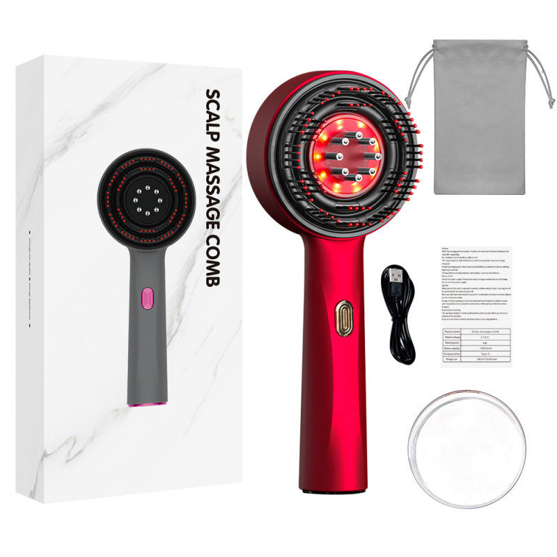 Brosse de Massage du Cuir Chevelu - Thérapie par Lumière Rouge et Ergonomique