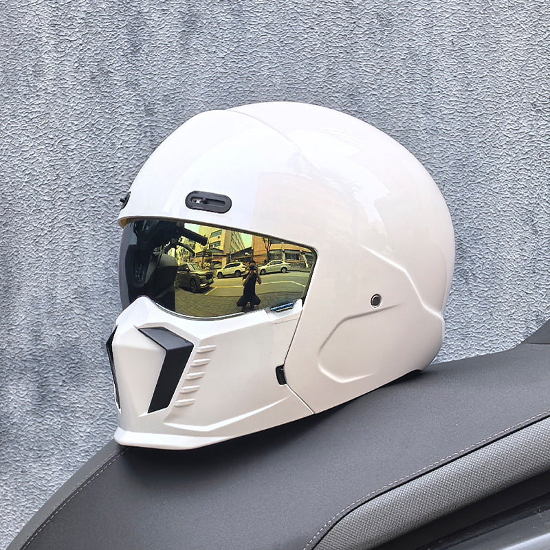 Casque de Moto Rétro Intégral - Homologué DOT et ECE, Confort Optimal