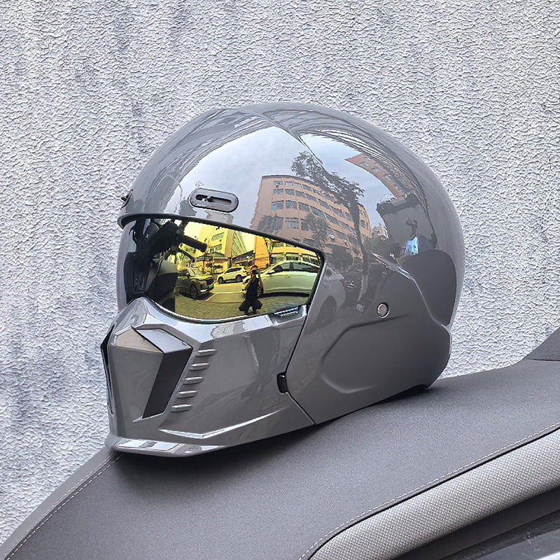 Casque de Moto Rétro Intégral - Homologué DOT et ECE, Confort Optimal
