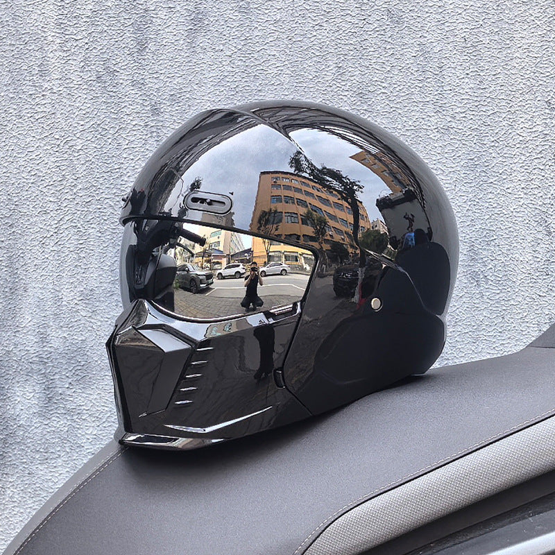 Casque de Moto Rétro Intégral - Homologué DOT et ECE, Confort Optimal