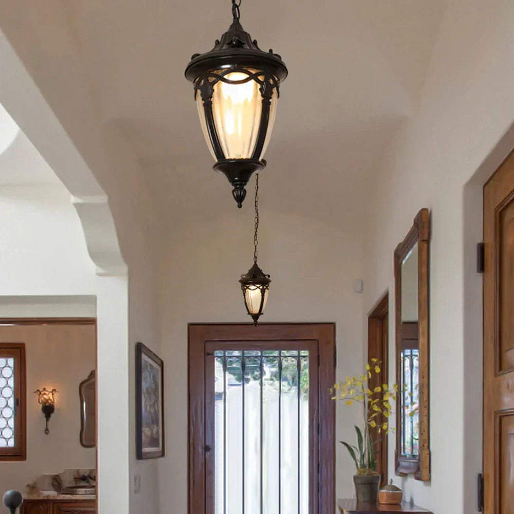 Lampe Suspendue Rétro Extérieure - Couronne de Lumières LED Étanches
