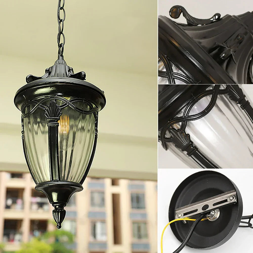 Lampe Suspendue Rétro Extérieure - Couronne de Lumières LED Étanches