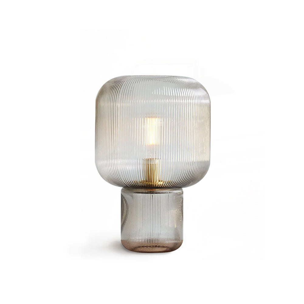 Lampe de Table en Verre et Métal - Élégance et Lumière Chaleureuse