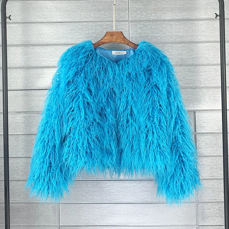 Veste en Fourrure Synthétique pour Femmes - Style Cropped Oversize et Confortable