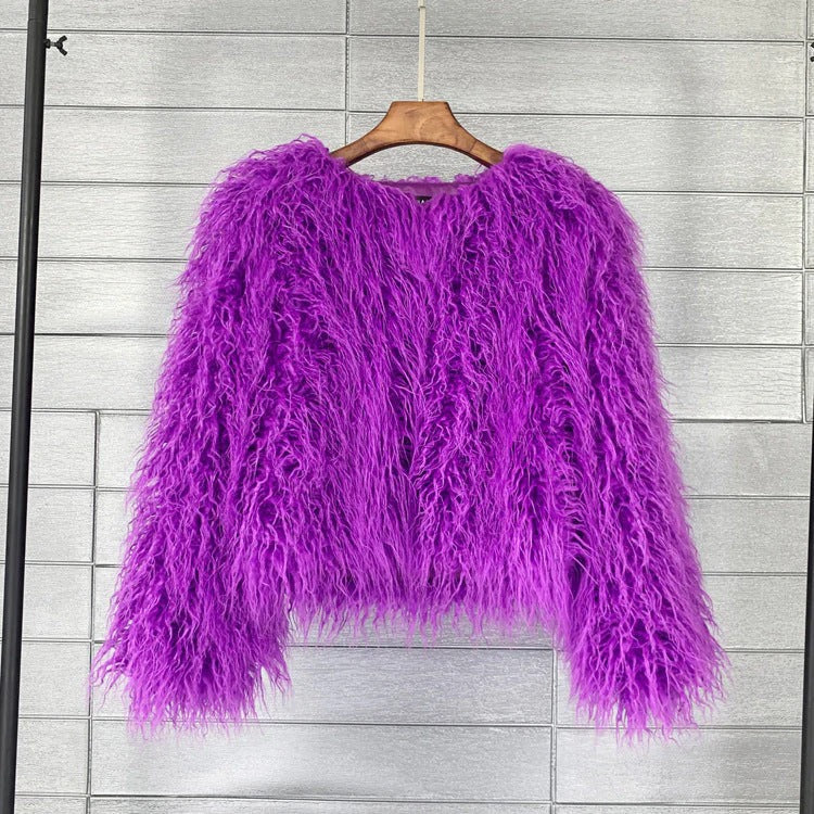 Veste en Fourrure Synthétique pour Femmes - Style Cropped Oversize et Confortable