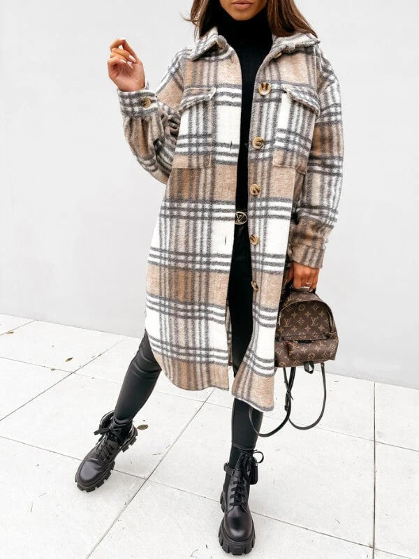 Manteau Oversize en Laine Mélangée - Chic et Confortable pour l'Hiver