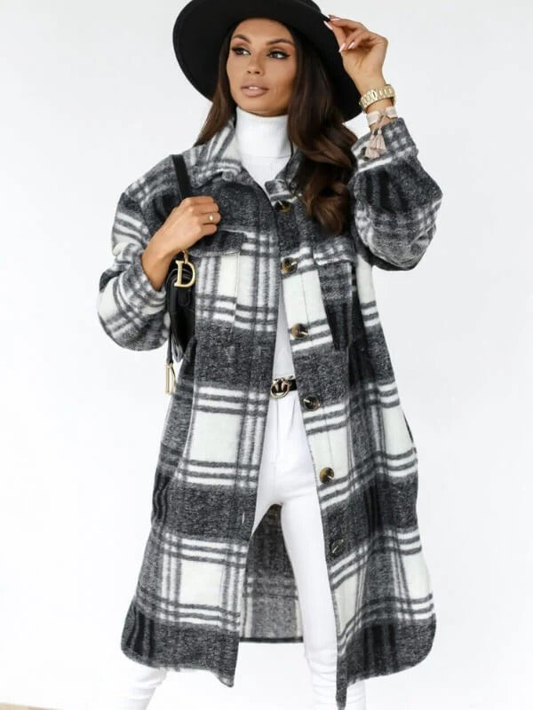Manteau Oversize en Laine Mélangée - Chic et Confortable pour l'Hiver