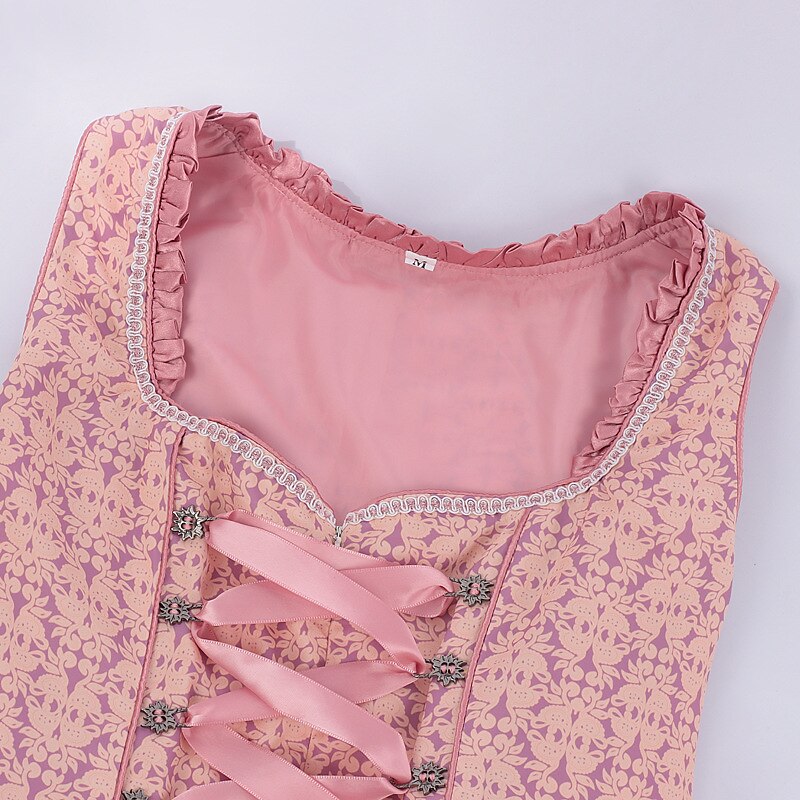 Robe Dirndl Rose Traditionnelle - Avec Tablier Brodé et Blouse Élégante