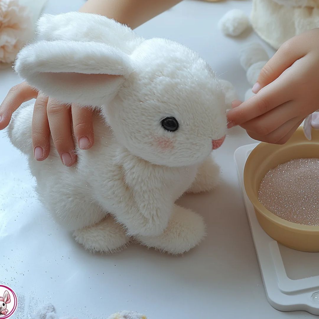 Jouet en Peluche Lapin Doux - Fourrure Ultra-Douce et Détails Réalistes