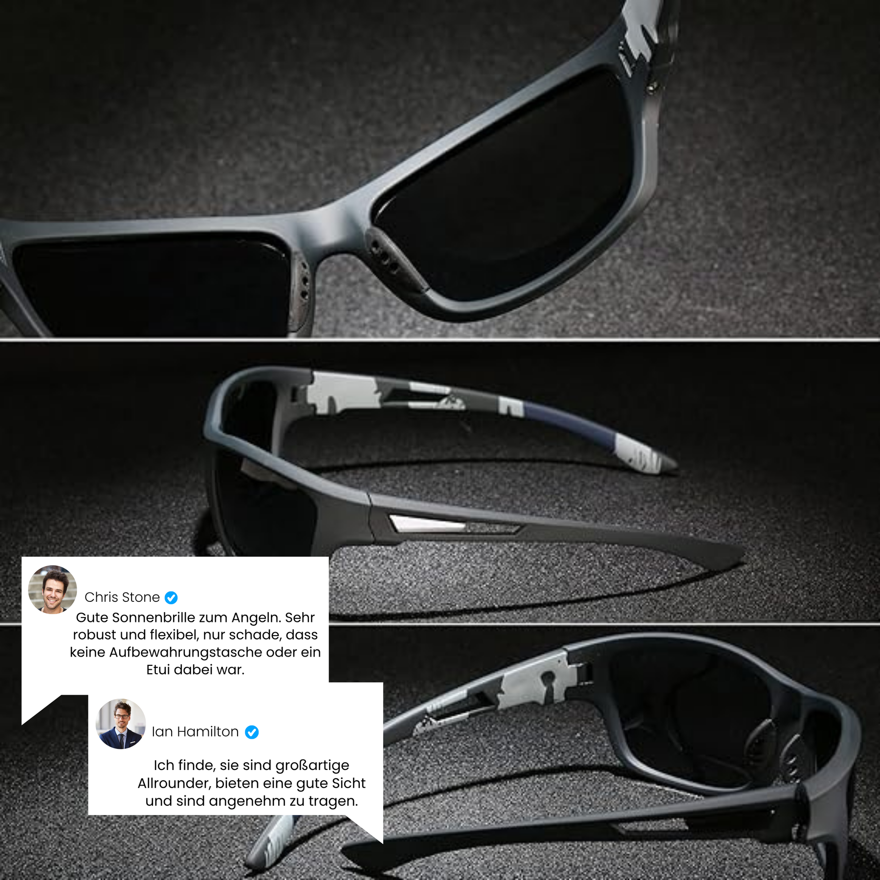 Lunettes de soleil polarisées UV 100 % - Design léger et résistant aux rayures